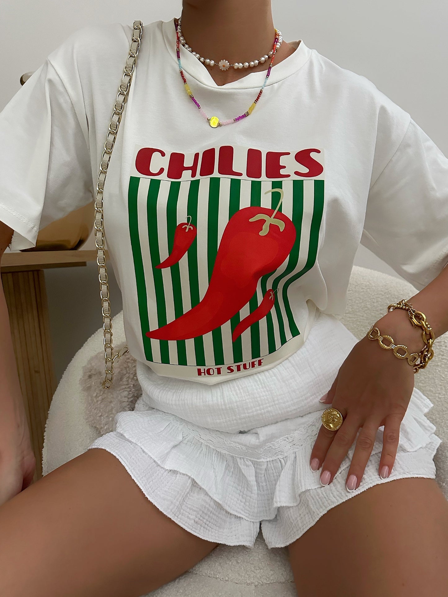 SPICY chili pepper print T-shirt