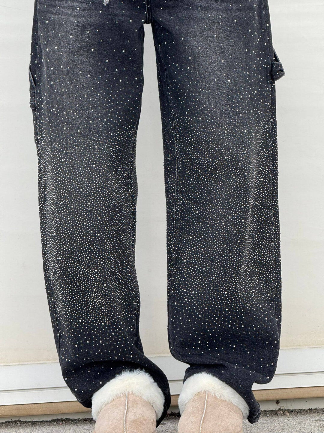 Rhinestone denim jeans