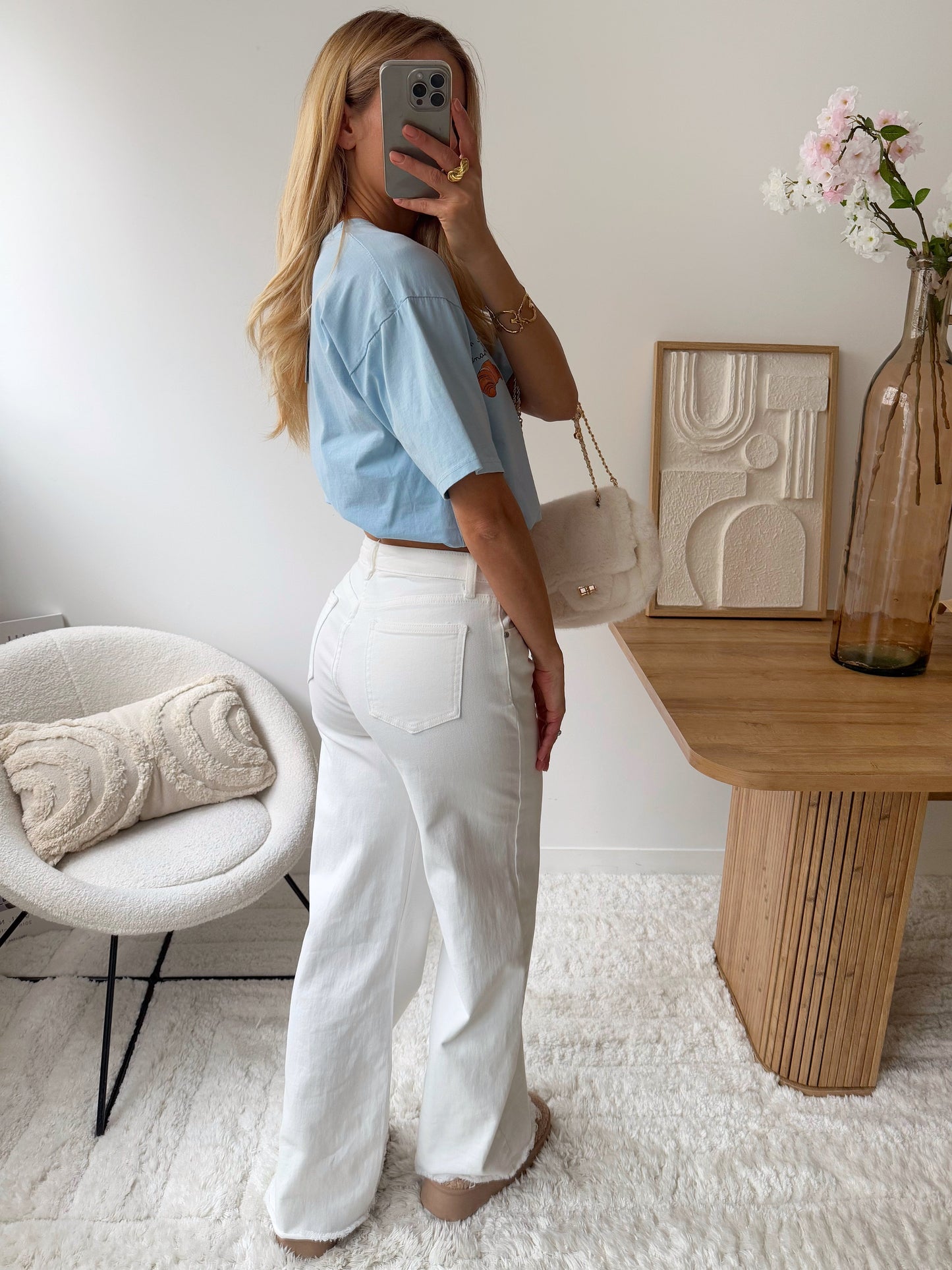 LERANI wide leg jeans - white