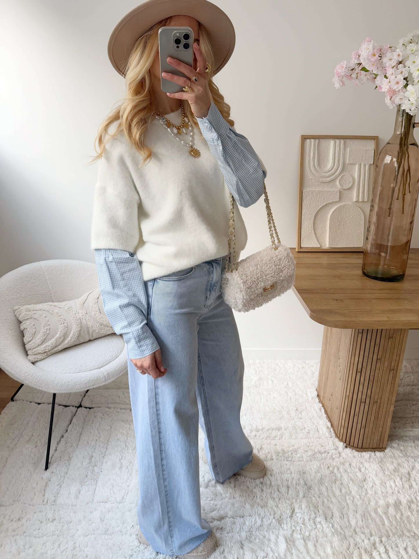 BEE Light Blue Straight Leg High Waist Jeans