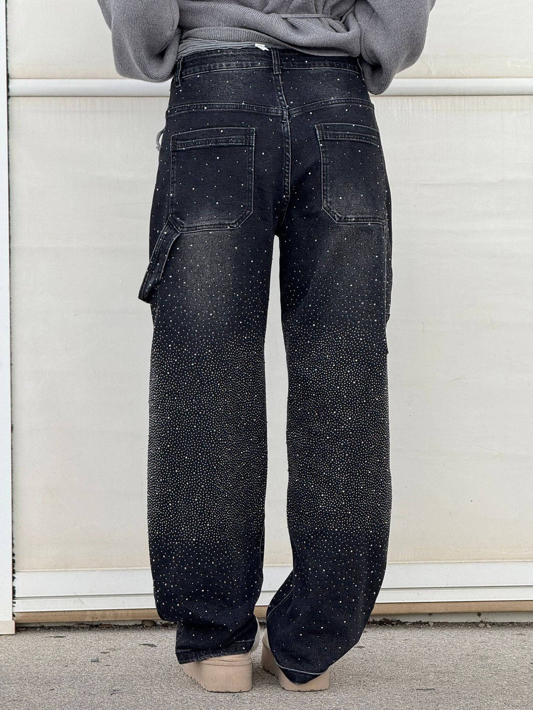 Rhinestone denim jeans