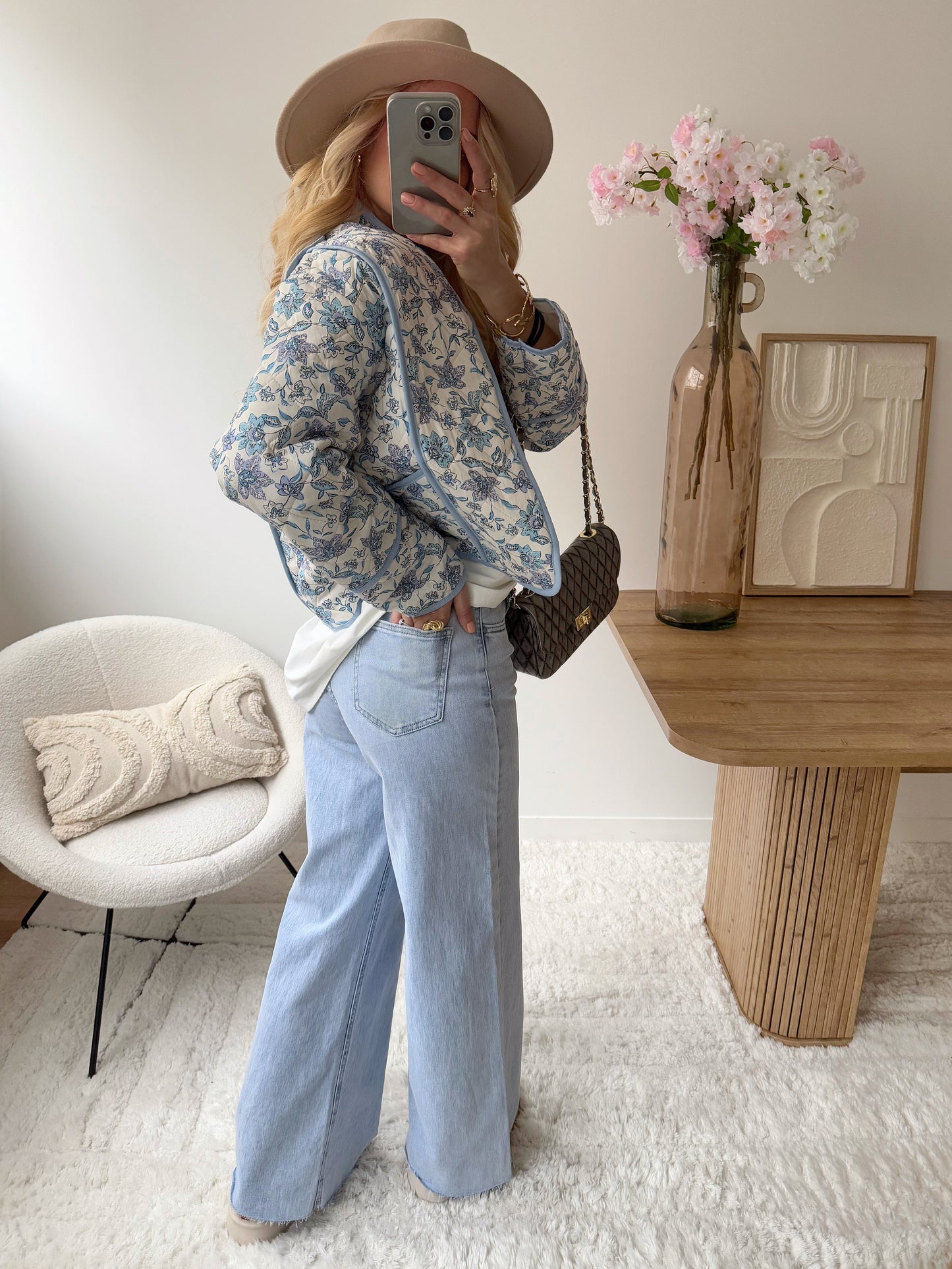BEE Light Blue Straight Leg High Waist Jeans