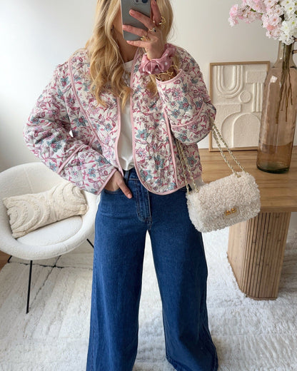 PATTI raw blue wide-leg high-waisted jeans