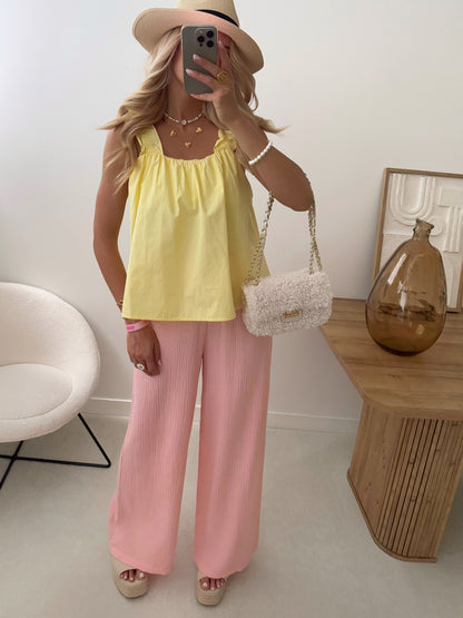 ACONIA strappy top - pale yellow