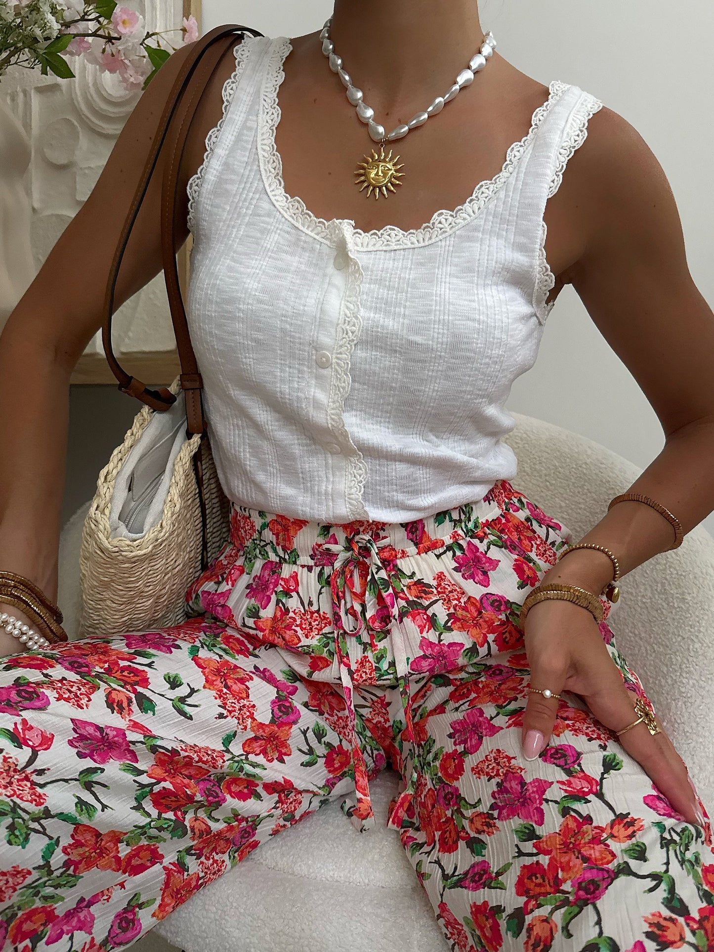 FANEIRO ribbed tank top - white