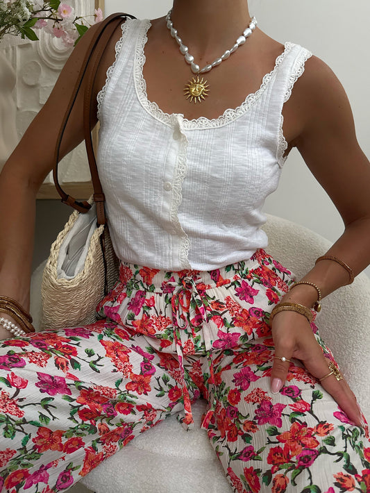 FANEIRO ribbed tank top - white